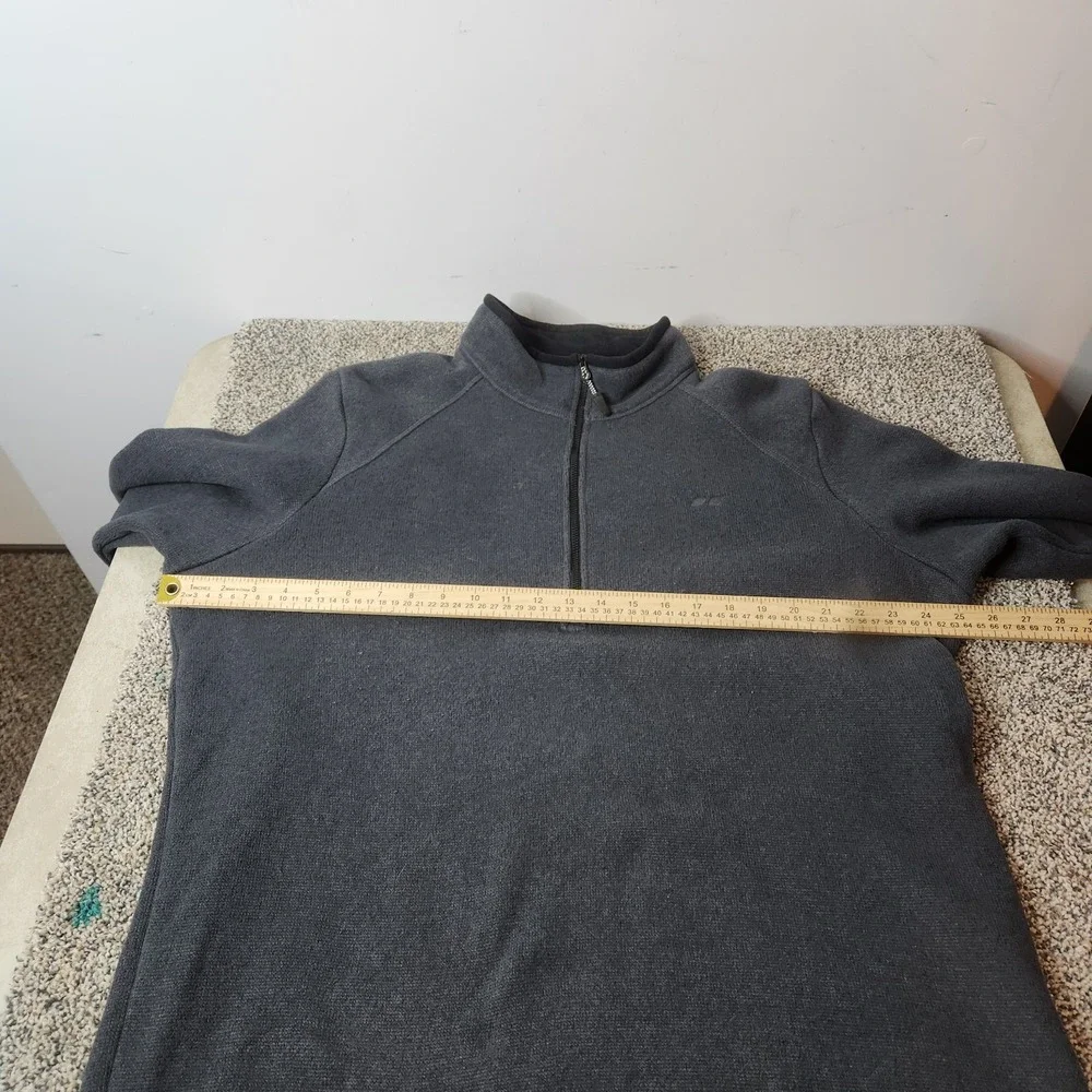 Koppen Fleece Pullover 1/4 Zip Mock Collar Gray‎ Raglan Sleeve Size Large